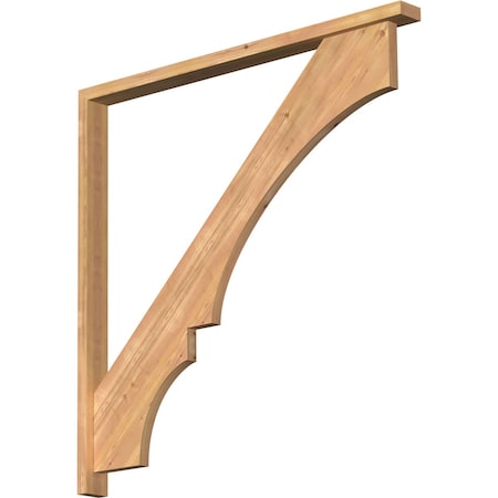 Balboa Block Smooth Bracket W/ Offset Brace, Western Red Cedar, 3 1/2W X 48D X 48H